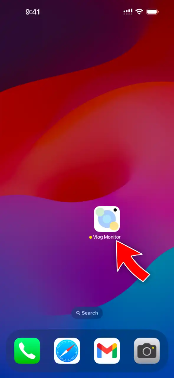 Open VlogMonitor on iPhone
