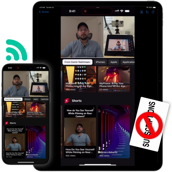 Mirroring iPhone on iPad